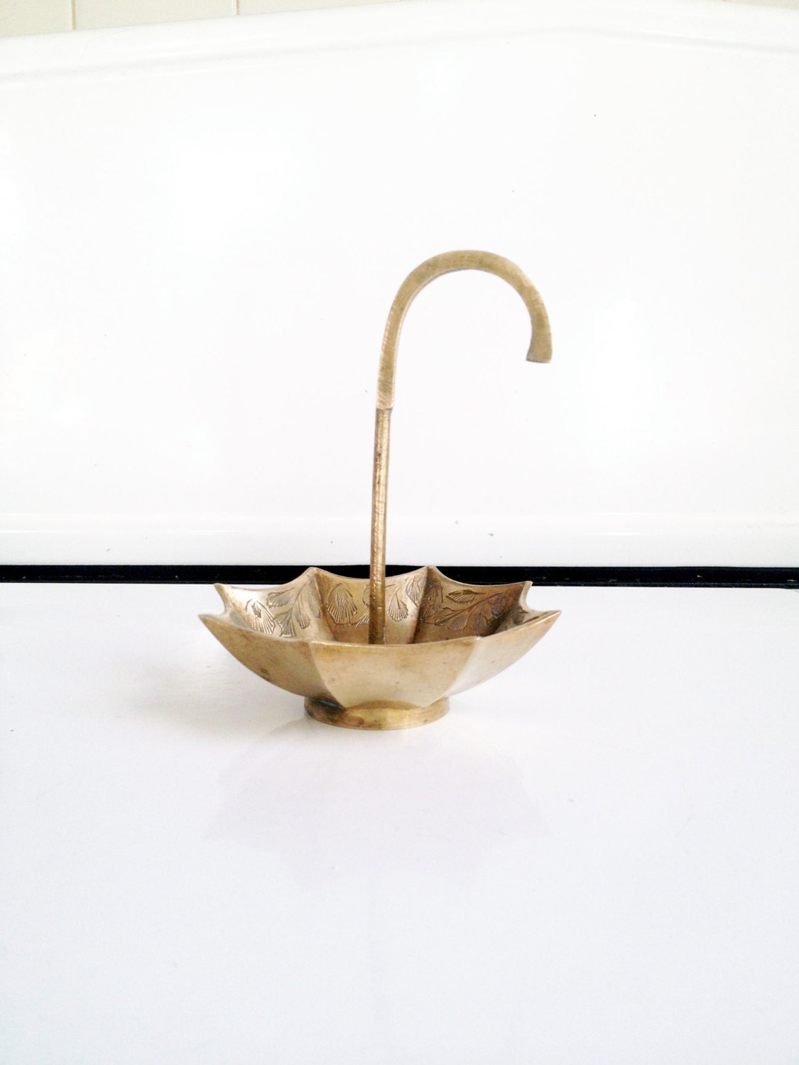 Vintage Brass Umbrella Dish / Jewelry Dish Haute Juice