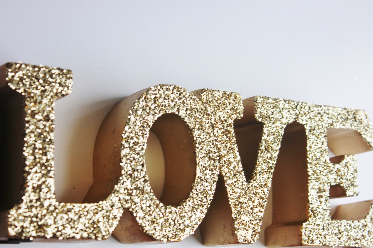 love glitter gold sign letters free standing glittered