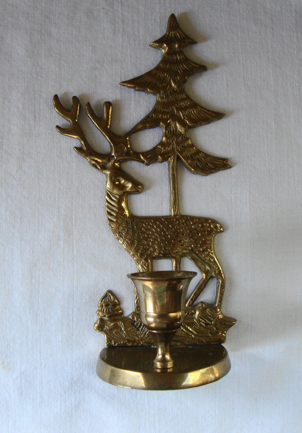 vintage christmas tree reindeer candle holder by vintage christmas tree reindeer candle holder by