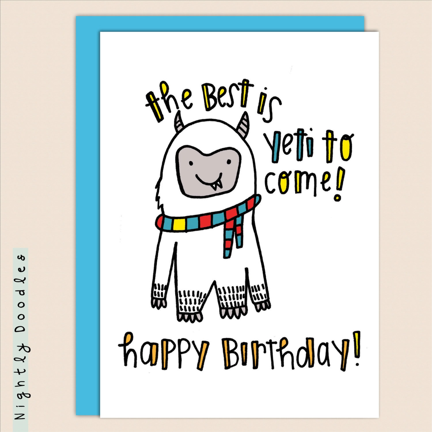 Yeti Punny Birthday Card Funny Yeti 4 5 X 5 5 Birthday
