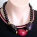 Ashira Black, Deep Red, Purple Tagua Ivory Nut from Peru along with Black Onyx - Great for Summer