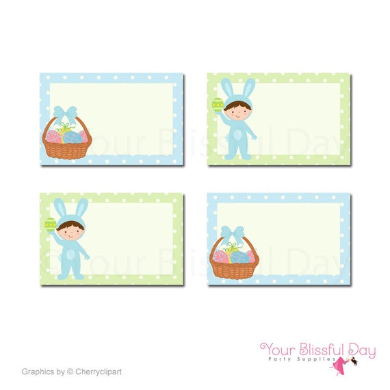 PRINTABLE Boy Easter Bunny Party Label Tents (Character of your choice) Il_570xn