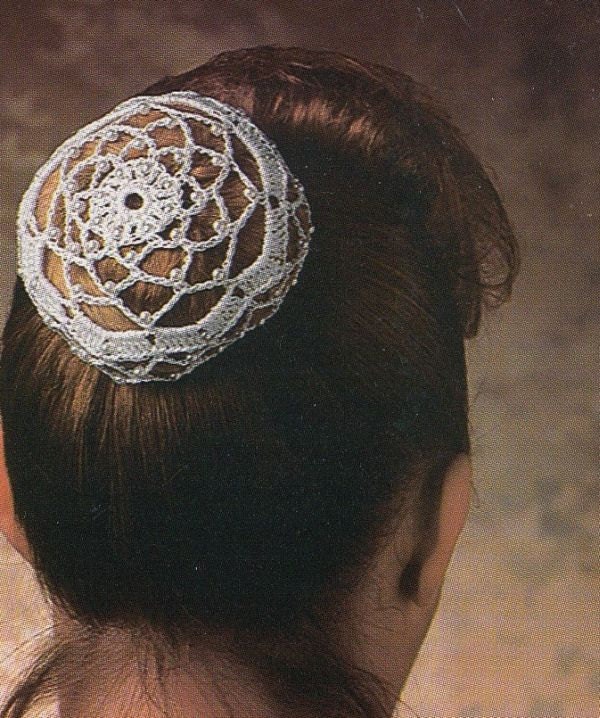 Beaded Hair Bun Cover Crochet Pattern Snood by PaperButtercup