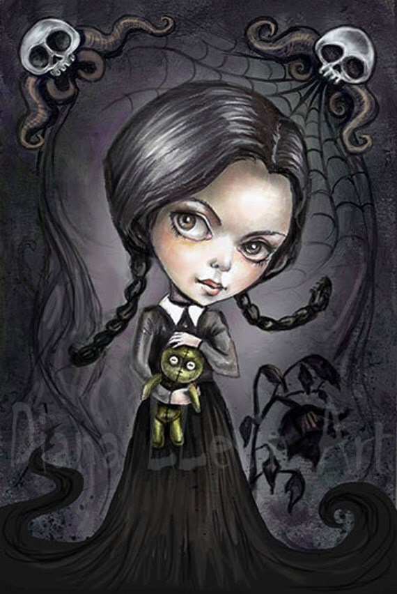 Gloomy Goth Girl 8.5 x 11 Wednesday Addams Print