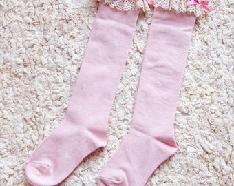 Girls Boot Socks - PINK Boot Socks, Toddler Boot Socks, Toddler Socks, Child Boot Socks, Lace Boot Sock, Monogram Boot Socks, Knee High