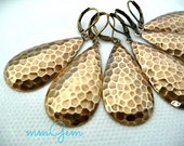 Antique gold Earrings, hammered, oxidized, teardrop, drop, antique bronze, antique brass, bronze, dangle, shield, boho, vintage style