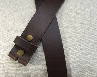 Dark Brown, Full Grain Leather Belt Strap for Buckles