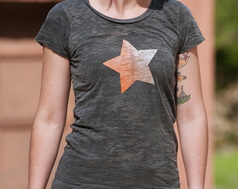 make your mark Star Tshirt, Burnout Shirt, Yoga Tee, S,M,L,XL