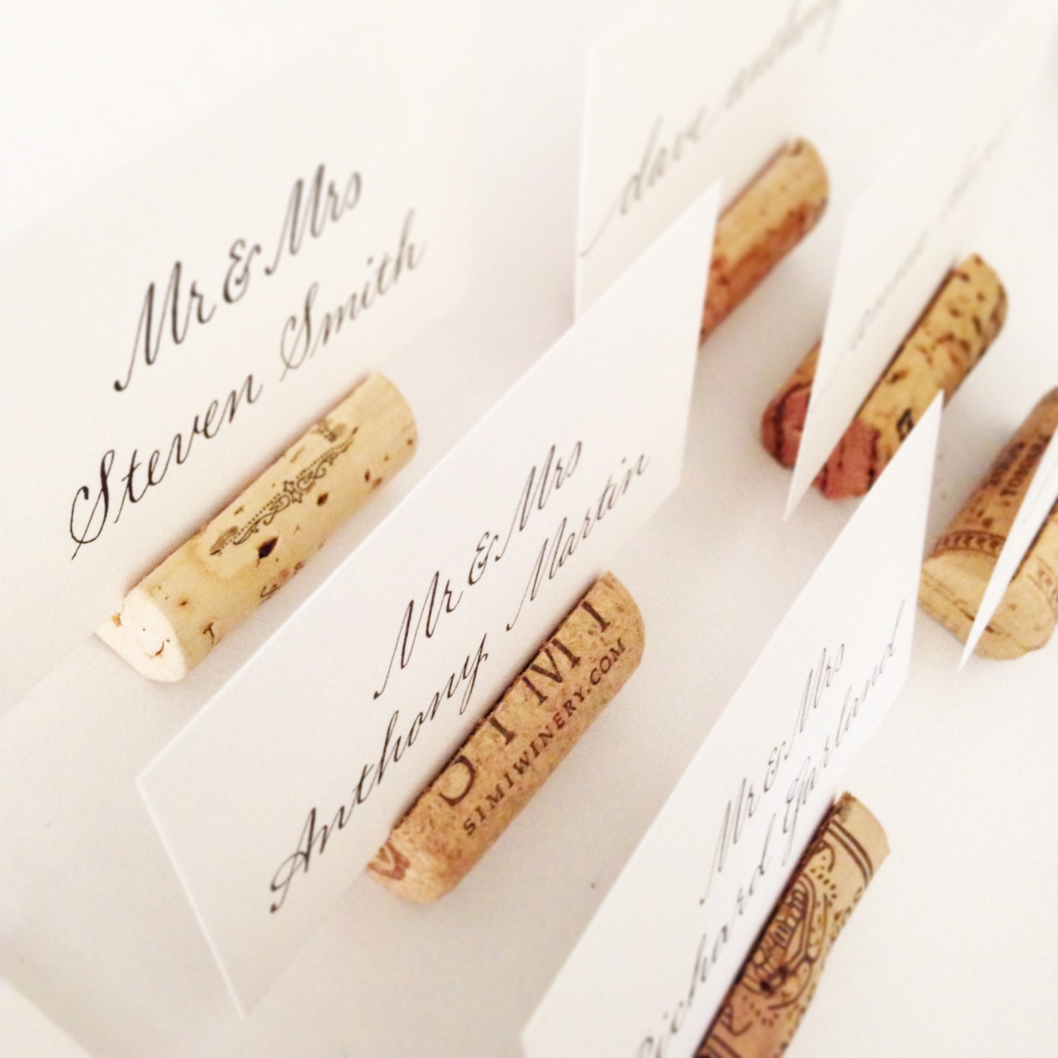 Single Wine Cork Place Card Holders or by KarasVineyardWedding