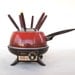 Oster Fondue Pot Set Electric Poppy Red Orange Vintage 1970s Fondue Sets