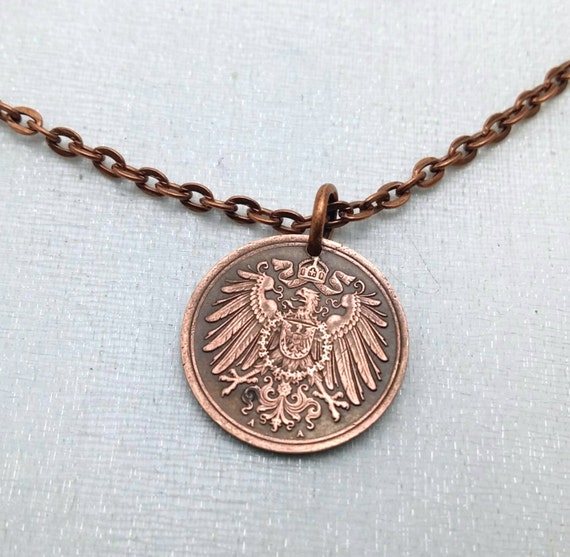 GERMANY NECKLACE Antique 1911 German coin pendant Imperial