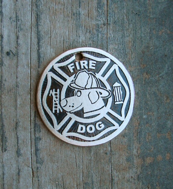Fire Fighter Dog Tag Unique Custom Dog Tag Fireman Etched