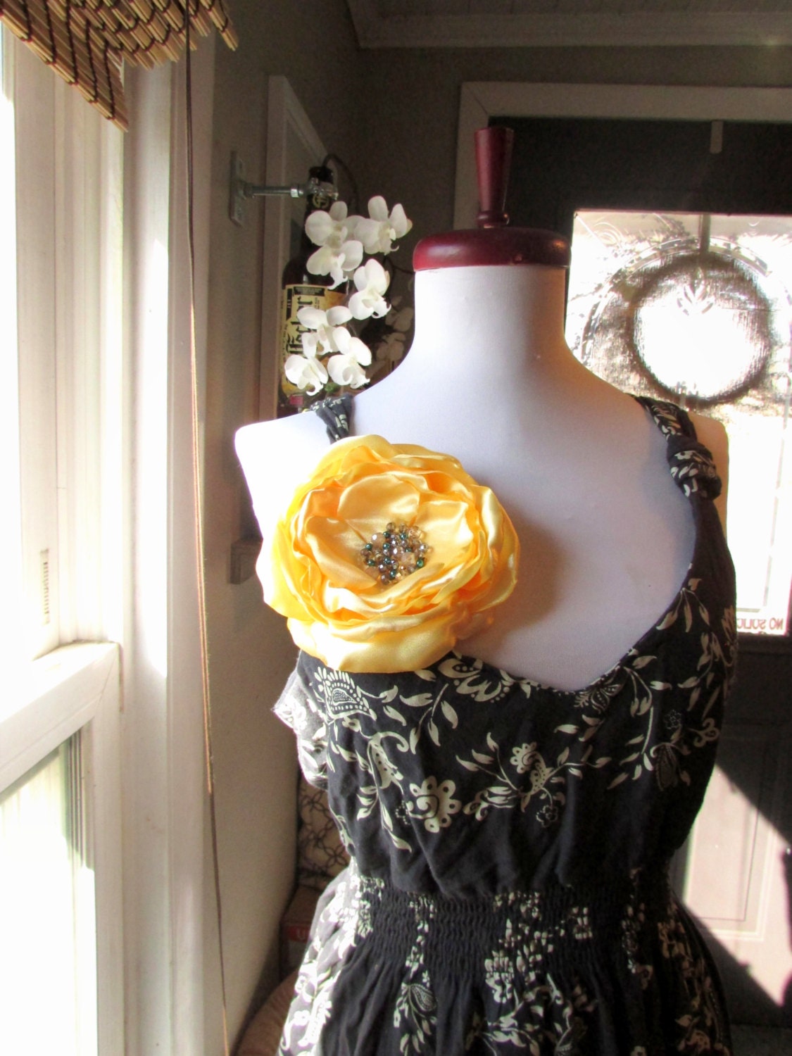 67 Extra Large Silk Flower Brooch Big Flower Pin