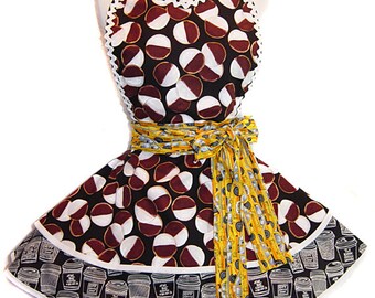READY TO SHIP-"New York City Black & White Cookies" Pinup/Diner Style Apron -- A Tie Me Up Aprons Exclusive!