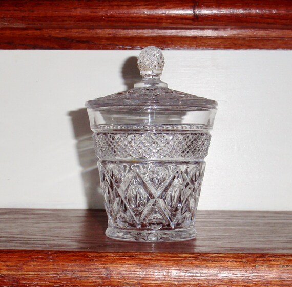 IMPERIAL CAPE COD Marmalade Crystal Jar Bowl with Lid Glass