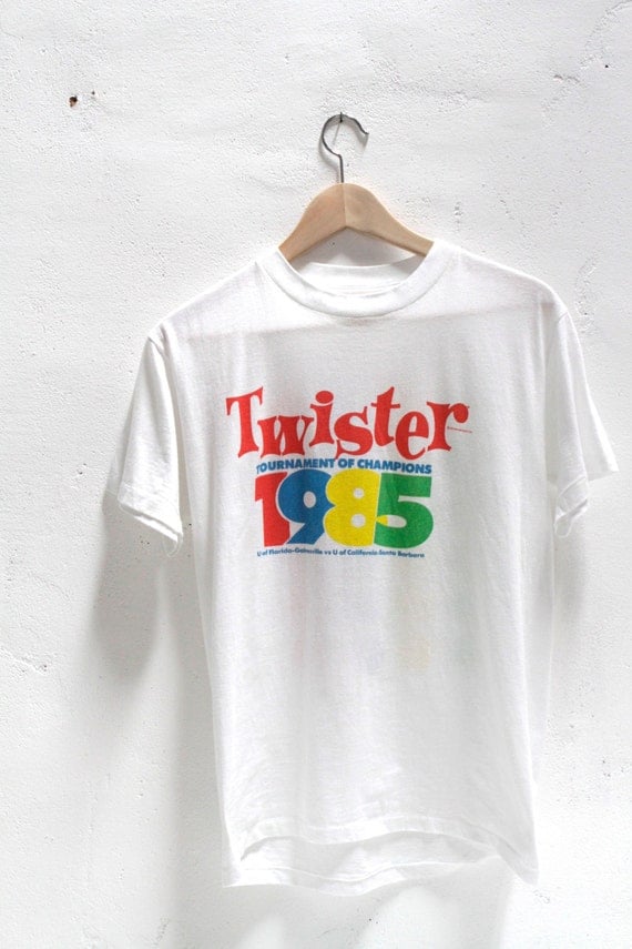 Vintage Twister Shirt : Vintage Twister 1985 White T-shirt By Easyridervintage On Etsy