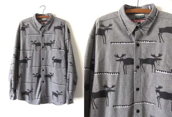 deer print button up shirt