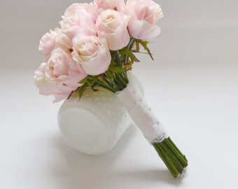 Rose Bud Bouquet, Bridal Bouquet, Pink Rose Bud Bouquet, Blush Rose Bud Bouquet, Rose, Bud, Pink, Blush, Bridesmaid Bouquet, Wedding Bouquet