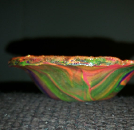 Polymer Clay Glitter Jewelery Dish by MandyRockCreations on Etsy