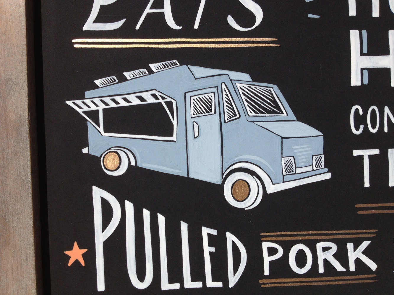 BBQ Menu Chalk Board Sign Hand Painted and Hand Lettered