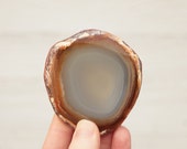 Agate Pocket Mirror - natural un-dyed agate slice mirror - pocket mirror - purse mirror - hand mirror