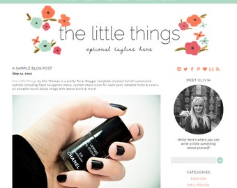 Wordpress Theme - The Little Things Responsive Wordpress Design – instant download