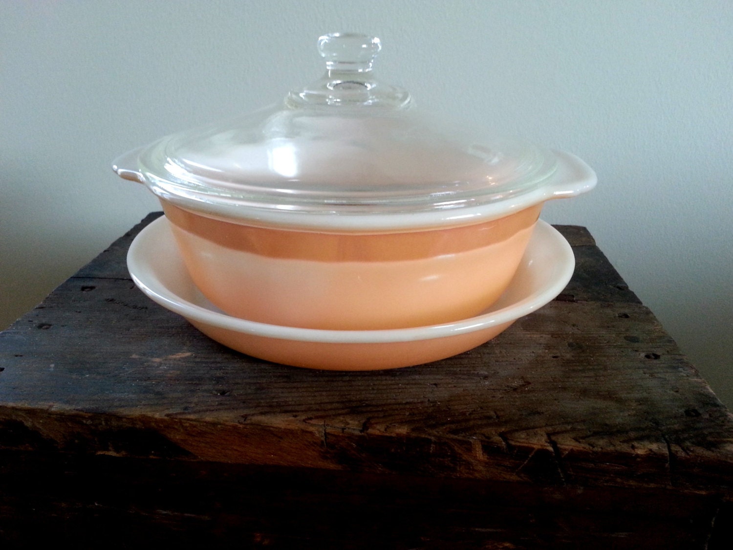 Vtg Fire King Copper Tint Peach Luster by