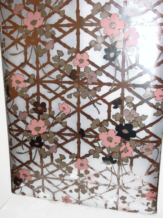 Vintage 1970s Metallic Wallpaper Fretwork Bamboo Hollywood