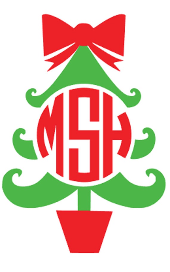 Free SVG Monogram Christmas Tree Svg 390+ DXF Include