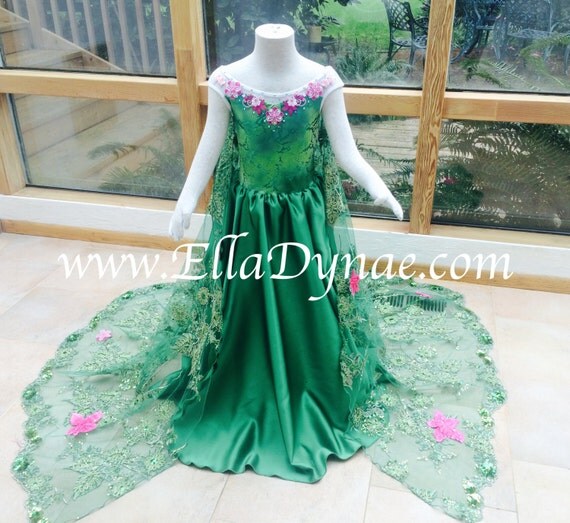 LIMITED EDITION Frozen Fever Green Elsa Spring Dress by EllaDynae