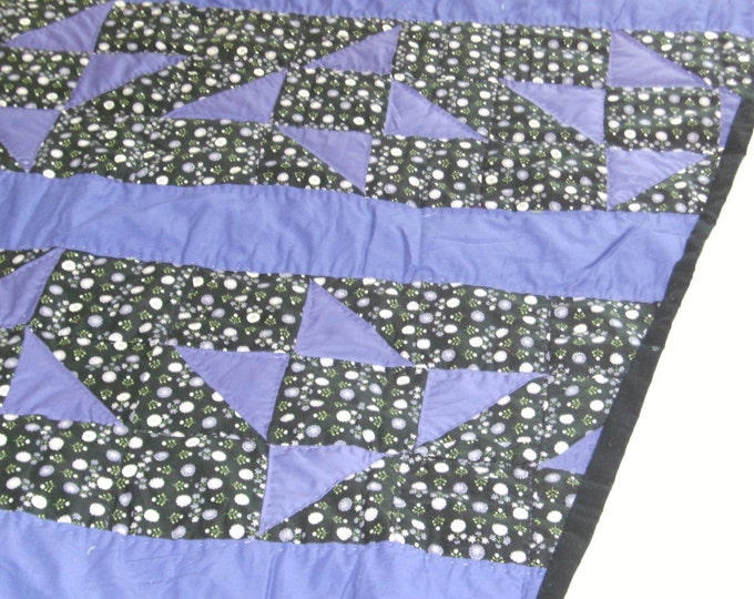 Sale: Patchwork Purple Shoo fly Queen size quilt, Bedding or Modern Quilt
