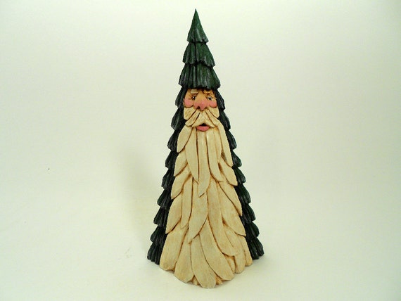 hand carved wooden christmas tree santa w long beard hand carved wooden christmas tree santa w long beard