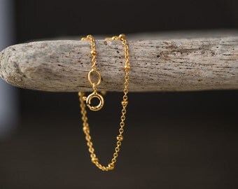 Gold plated Satellite Sterling Silver Bracelet Rose Gold plated Bracelet Chain Bracelet Dainty Bracelet Minimal Bracelet Layer Bracelet