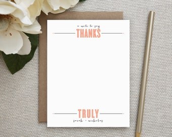 Personalized Stationery. Personalized Thank You Notes. Stationary. Note. Note Cards. Notecards. Personalized. Thank You Notes. Bold THANKS.
