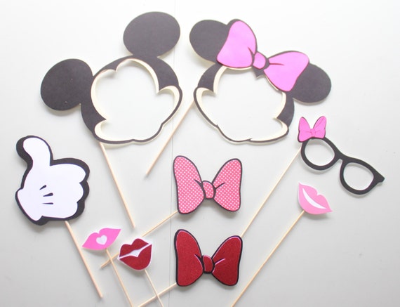 9pc * Mickey and Minnie Inspired Photo Booth Props/Photobooth Props ...