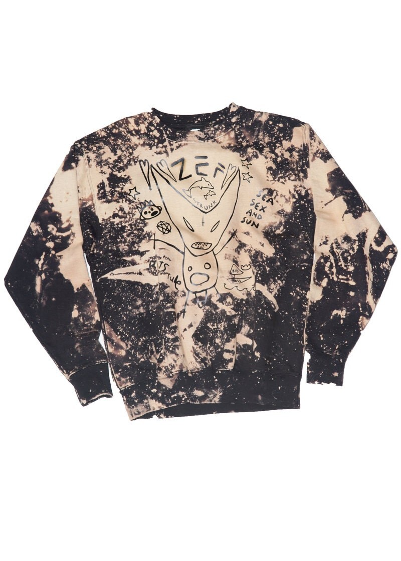 Splatter sweatshirt with ZEF artwork ninja zefstyle grunge