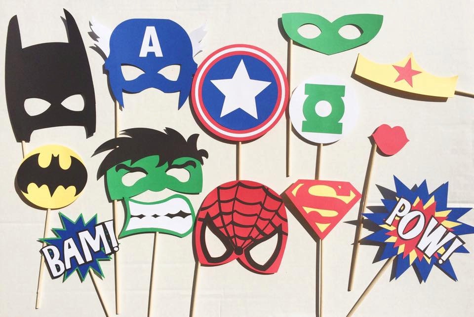 Super Hero Photo Booth Props Super Hero by LetsGetDecorative