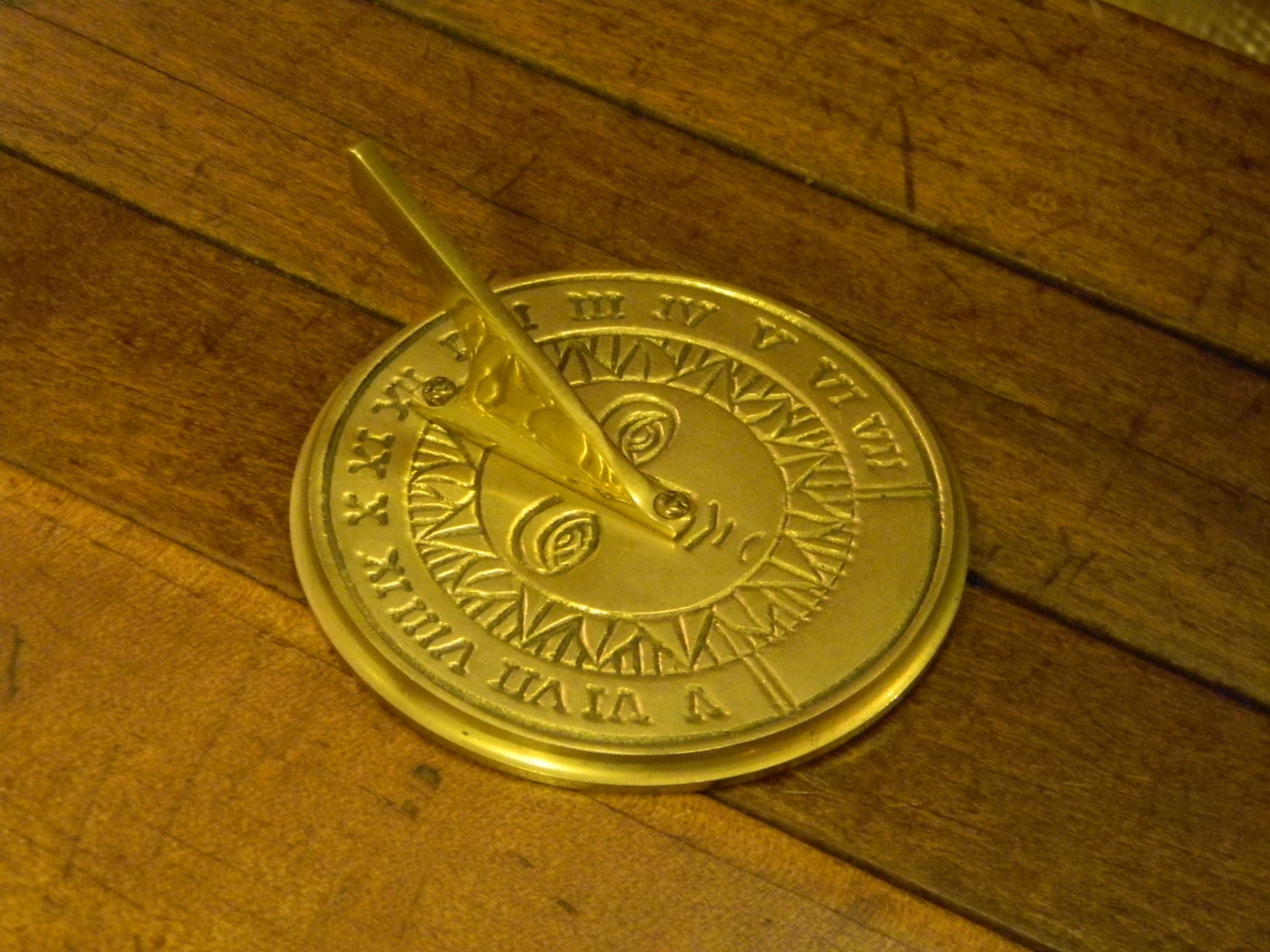 Small Vintage Brass Sundial - Charming Desktop Sundial - Steampunk Fans Take Note! steampunk buy now online