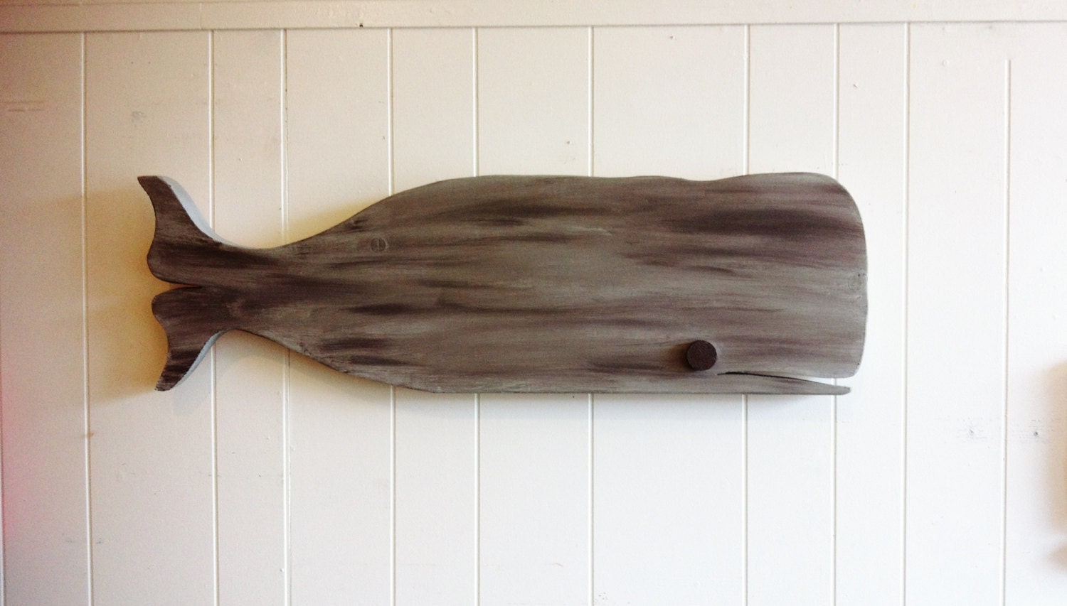 Rustic Wooden Whale Cape Cod Coastal Beach House Nautical Art