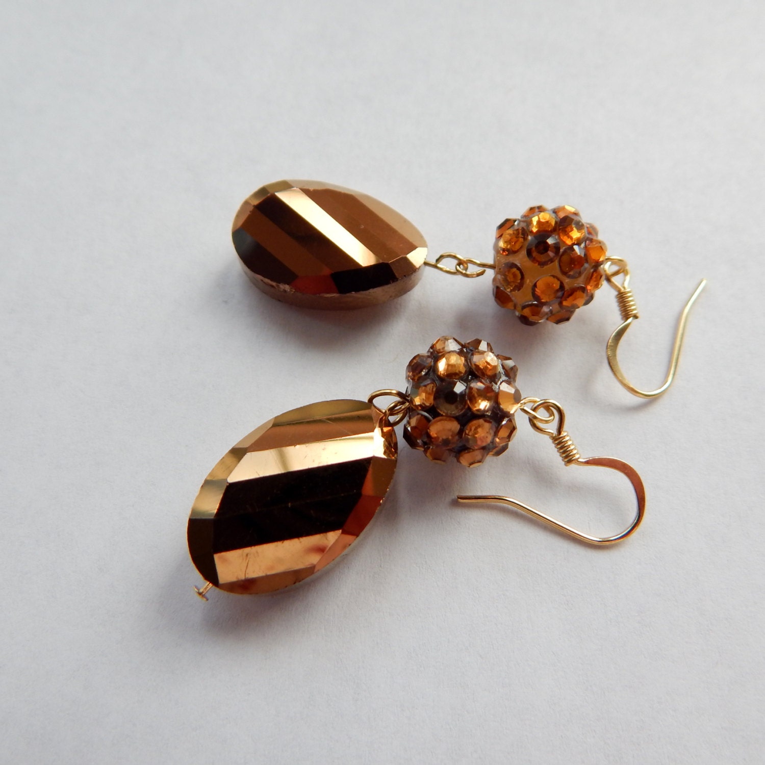 Disco Ball Earrings Bronze Disco Ball Earrings Statement