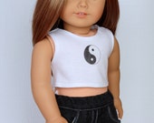 Yin Yang CROP TANK TOP for 18 Inch Trendy American Girl Doll