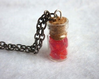 Red Crystal Vial Necklace