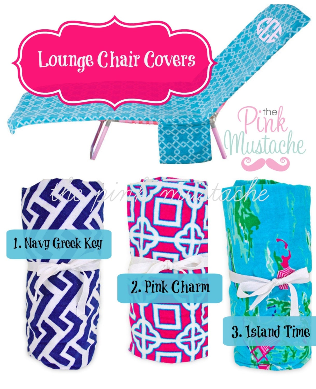 Monogrammed Lounge Chair Covers / Beach Chair Covers