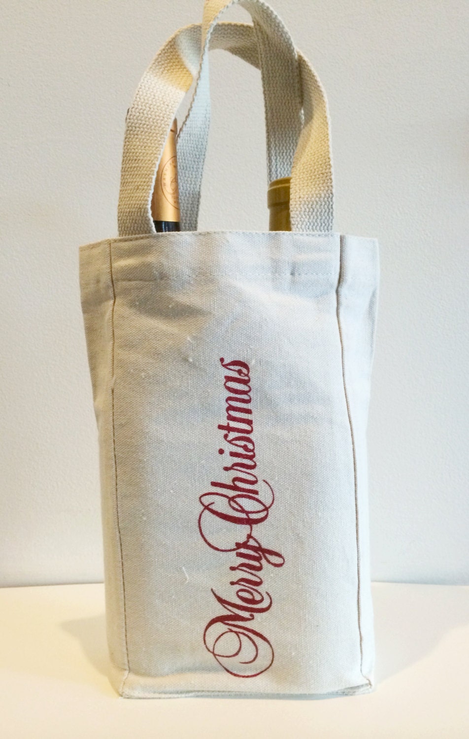 christmas wine tote