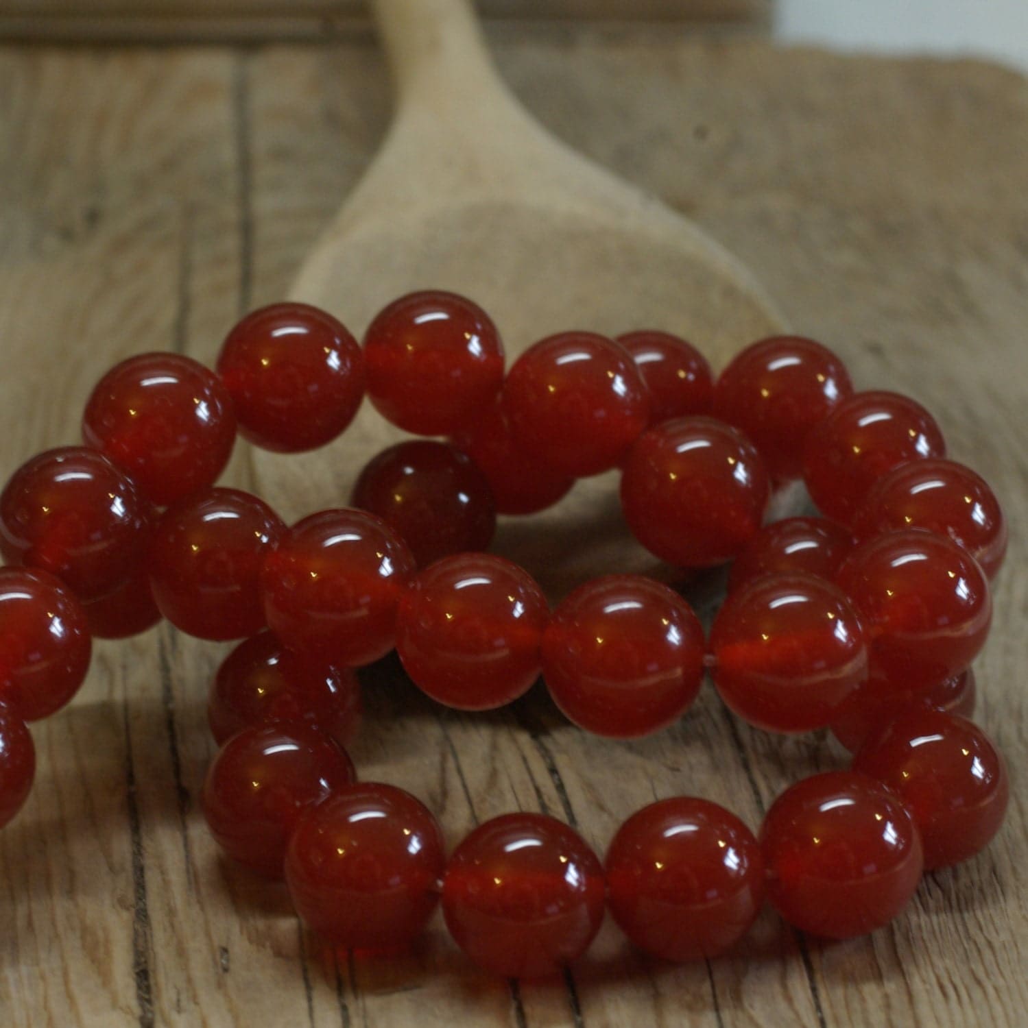 Carnelian Gemstone Beads Red 12mm Round 10 by LotusMoonBeads