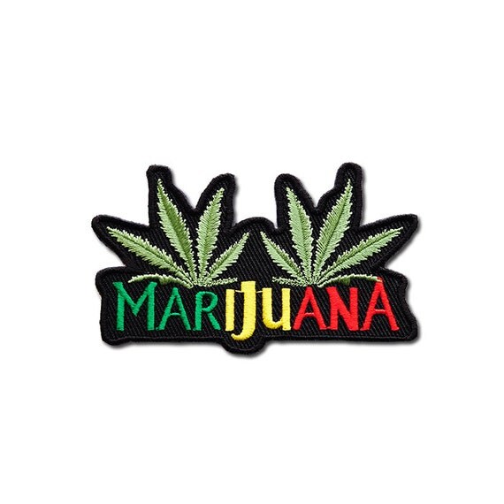 Weed Patch Marijuana Embroidered Iron on Patch by craftsisterday