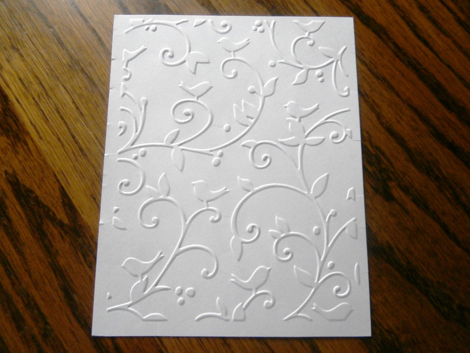 BIRDS AND SWIRLS Embossed Card Stock Panels Perfect for