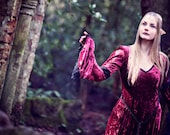Gabriel Dress - Wine Medieval / Elven Style Velvet Dress
