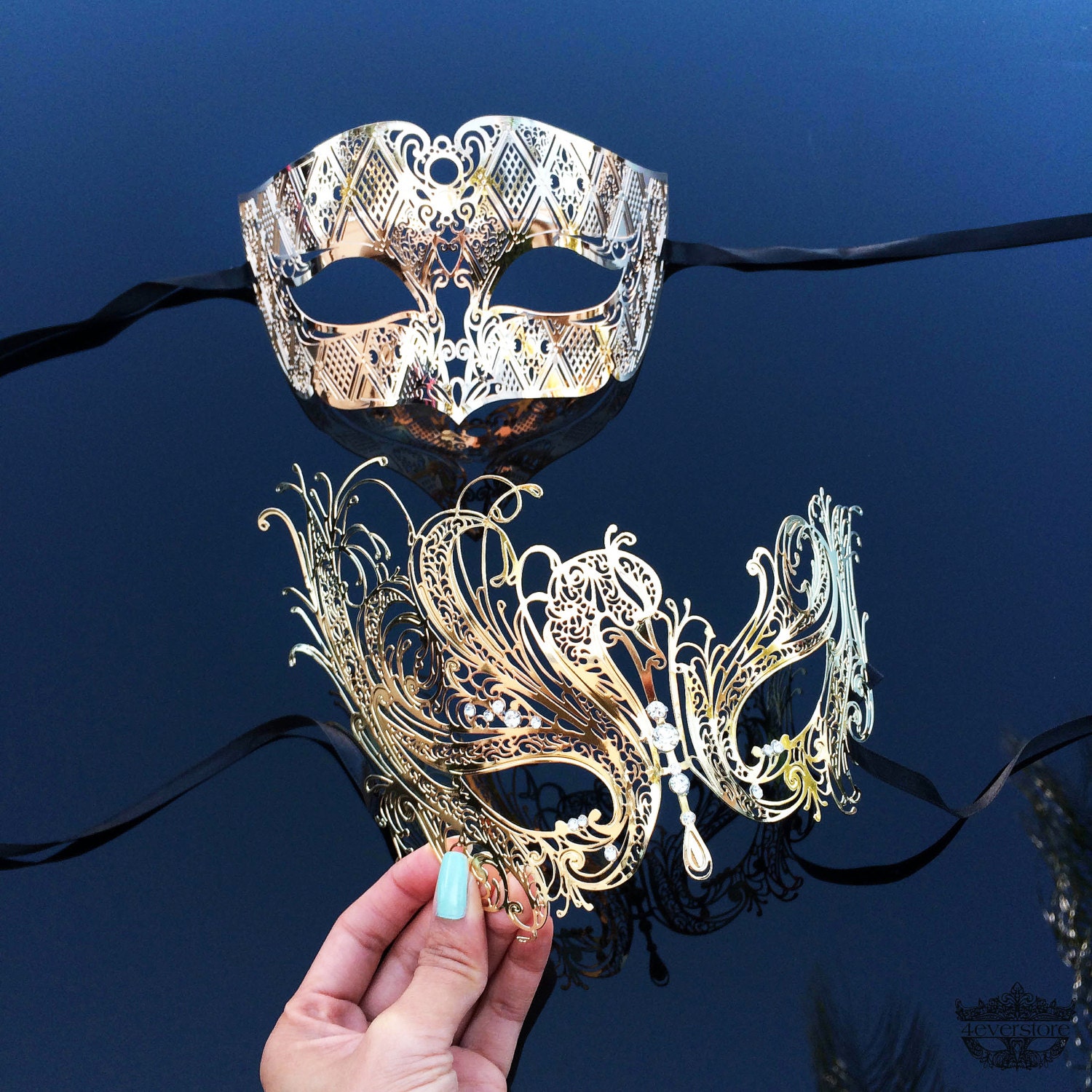 Couples Masquerade Mask His & Hers Couples by 4everstore on Etsy