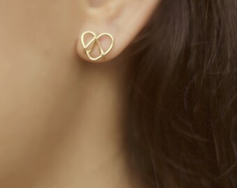 Tie The Knot Earrings, Love Knot Earrings, Gold Knot Earrings, Infinity Knot Earrings, Bridesmaids Gift,